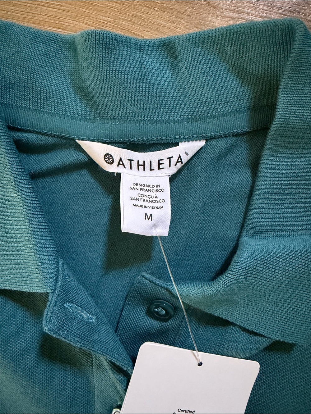 ATHLETA Pique Short Sleeve Polo NWT - Picture 4 of 6
